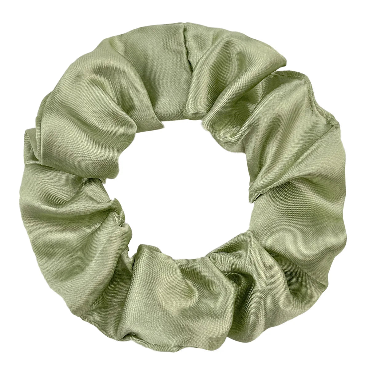 10pcs Green Satin Scrunchies Headband Elastic Rubber Hair Band Women Girls Ponytail Holder Hair Ties Accessories Satin Hair Rope