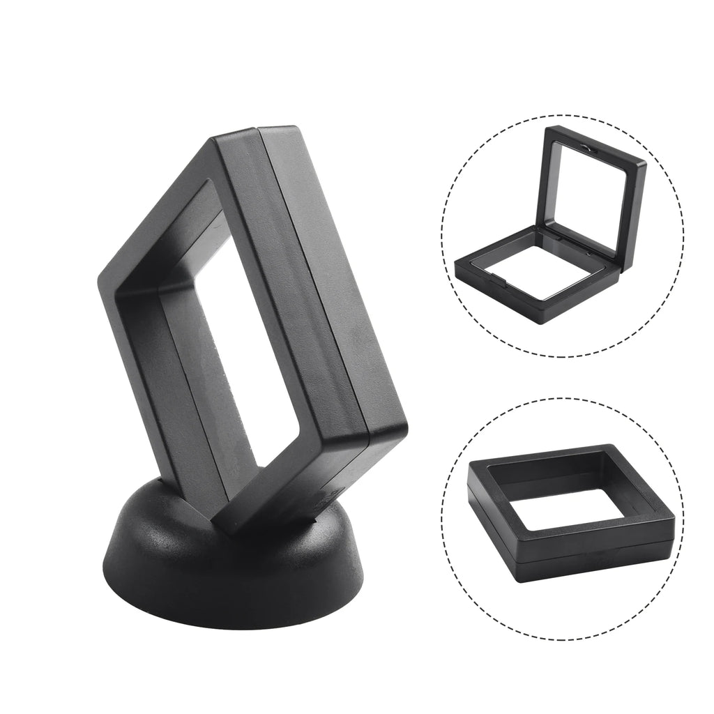 3D Floating Jewelry Coin Display Frame Holder Stand Box Clear Jewelry Ring Coin Ring Pendant Gemstones Display Case