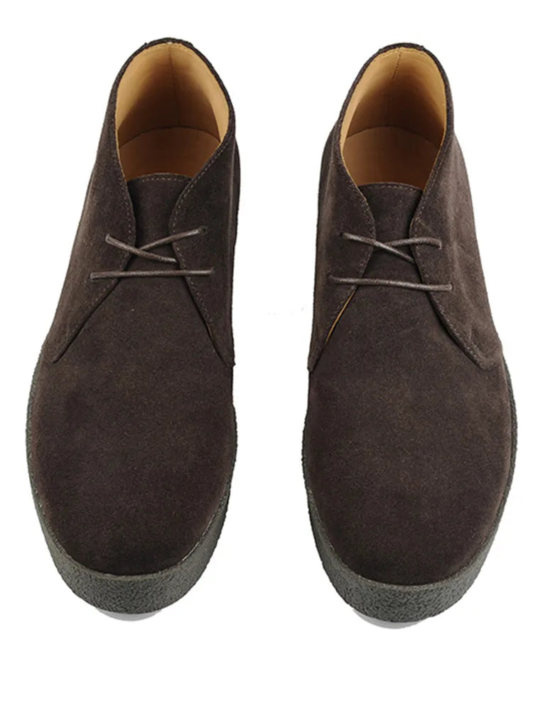 Careaymade-British Vintage 100% Genuine Leather Casual Shoes Lace-up Retro Business Thickness cow suede Workwear Men's Shoes