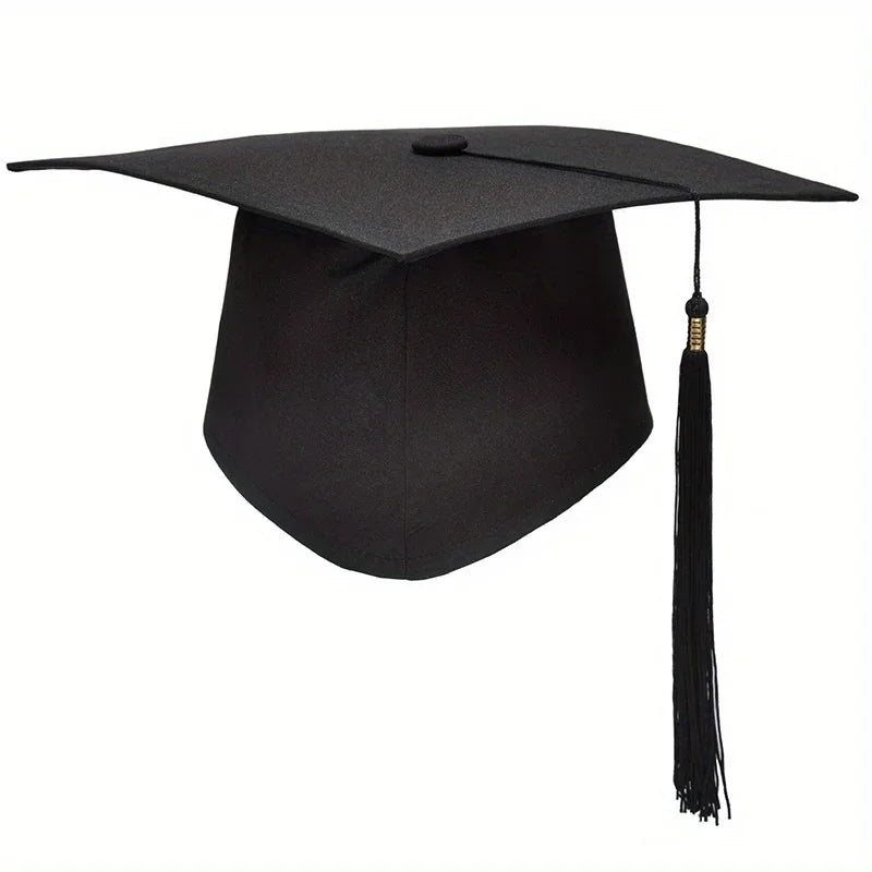 Graduation Hat Black Adult Bachelor Caps with Tassels University Master Congratulation Graduation Party Decoration Supplies