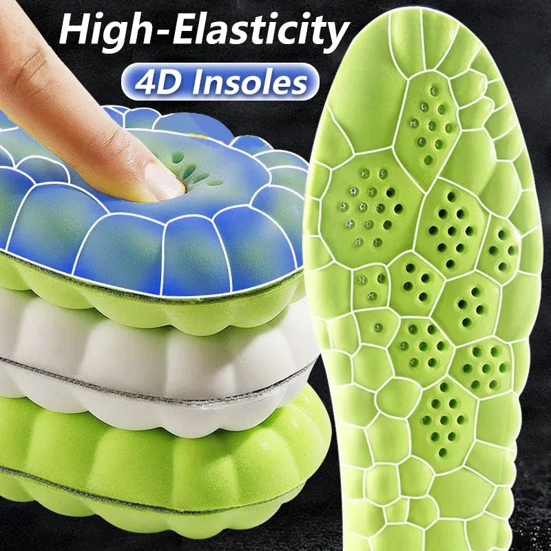 Neue 4D-Massageeinlagen, superweiche Sportschuh-Einlegesohle für Füße, Laufschuhsohle, Fußgewölbestütze, orthopädische Einlagen, Unisex
