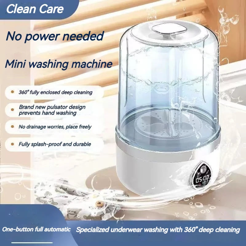 Mini Washing Machine Portable Rechargeable Fully Automatic Washing Machine for Underwear, Socks, and Small Laundry