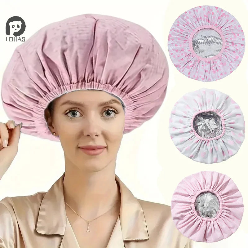 Self-heating Tin Foil Hat Thickened Heating Steam Hair Mask Cap Portable Hair Salon Smooth Hair Oil Baking Cap ✔☑