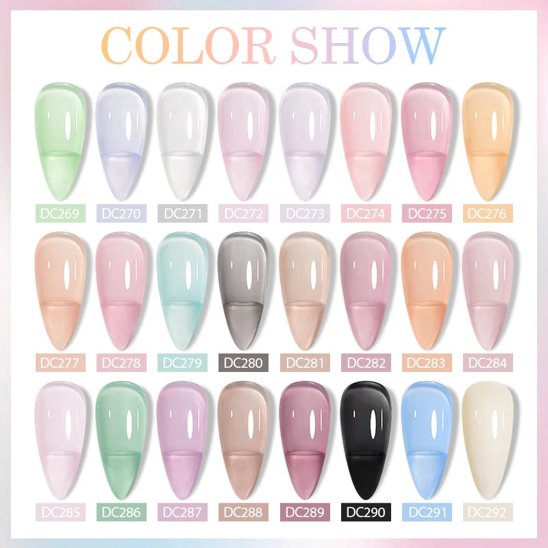 Mtssii 7ML Jelly Nude Gel Nail Polish Summer Light Pink Peach Translucent Color UV Light Cure Gel Varnish Nail Art DIY at Home