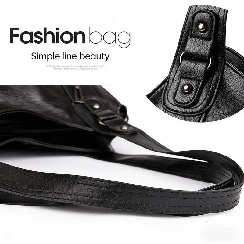 HOMEFISH Soft Interior Compartment Shoulder Bags High Quality Contrasting Colors Bags for Women Fashion Zipper Pu Handbags