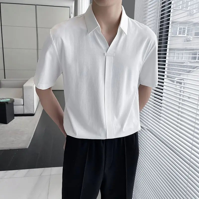 Casual Shirts for Men's High-end Handsome Summer Thin Short-sleeved Shirts for Light-climbing Style New Half-sleeved Tops