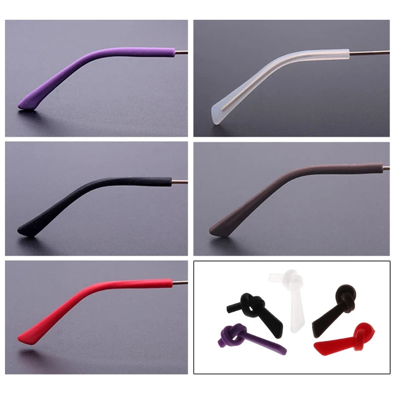 Accesorios de puntas de patilla de silicona suave antideslizantes para gafas con orificio cuadrado Dropship