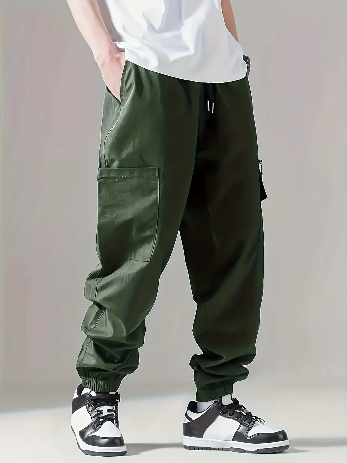 Men's Cargo Pants, Thin Trousers, Comfortable and Breathable, Outdoor Casual, Wearable, Running, Cycling, Multi-pocket 004