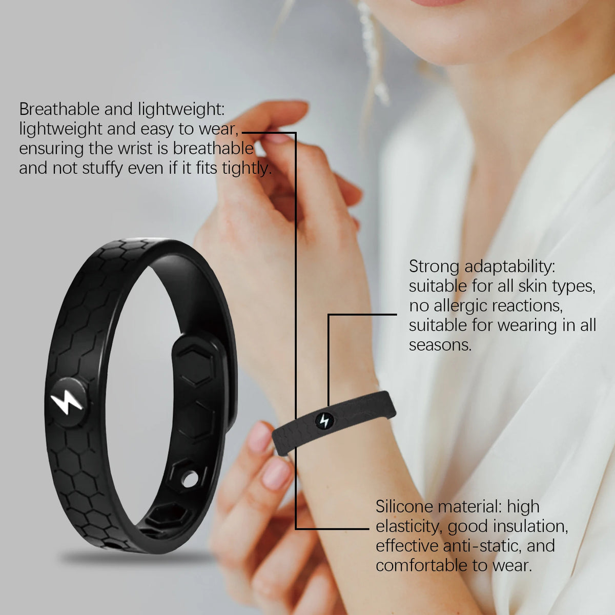 Body Care Energy Wristband Relieve Wrist Hand Joint Pain Anti Fatigue Stress Promote Blood Circulation