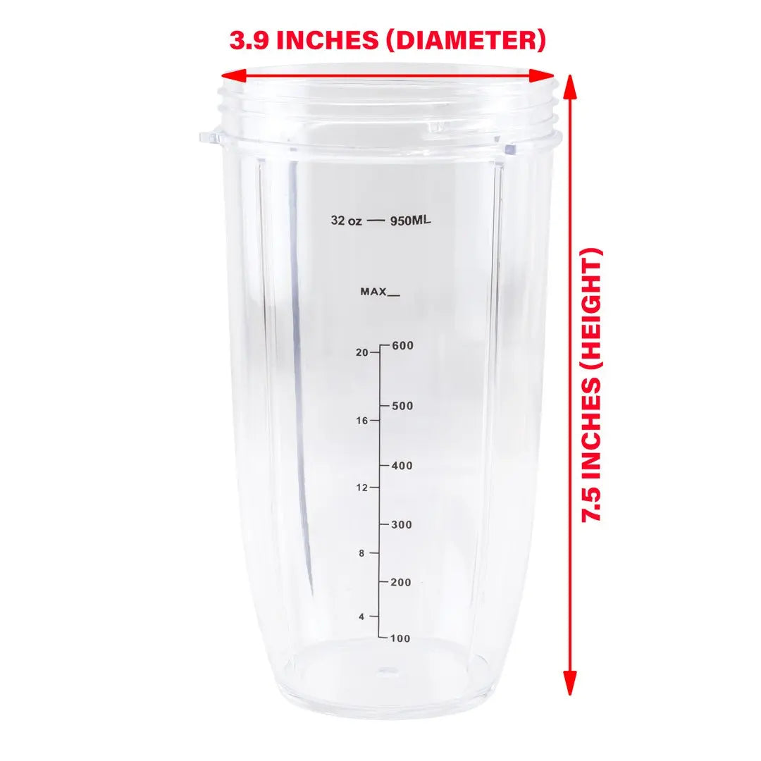 32 oz Colossal Cup and Extractor Blade Replacement Parts Compatible with NutriBullet 600W 900W Blenders NB-101B NB-101S NB-201