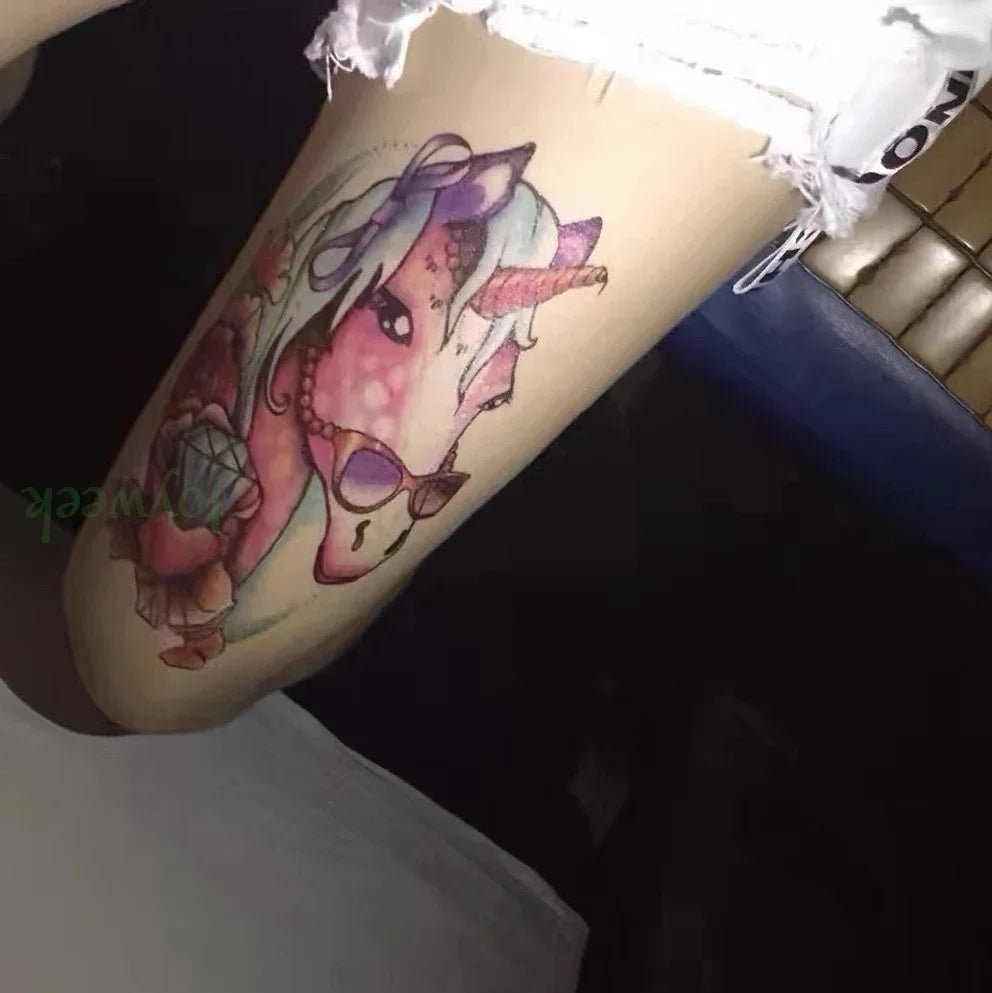 Waterproof Temporary Tattoo Sticker unicorn horse mermaid dream catcher fox tatto stickers flash tatoo fake tattoos for women 27