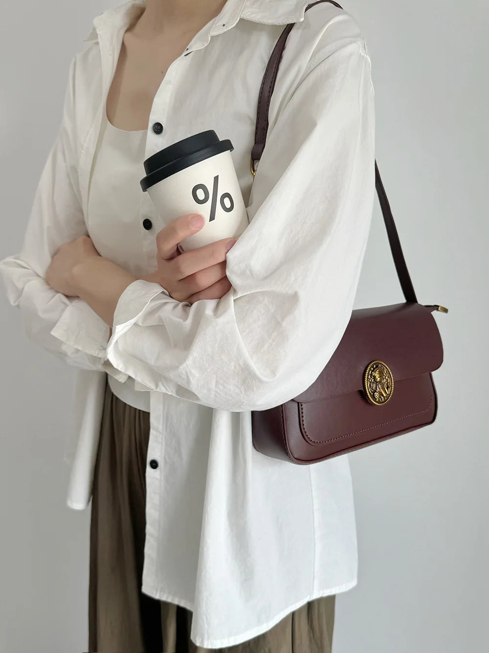 CGCBAG Fashion Designer Luxury Women's Bag Vintage Square Crossbody Bag Simple High Quality PU Leather Brand Handbags Ladies