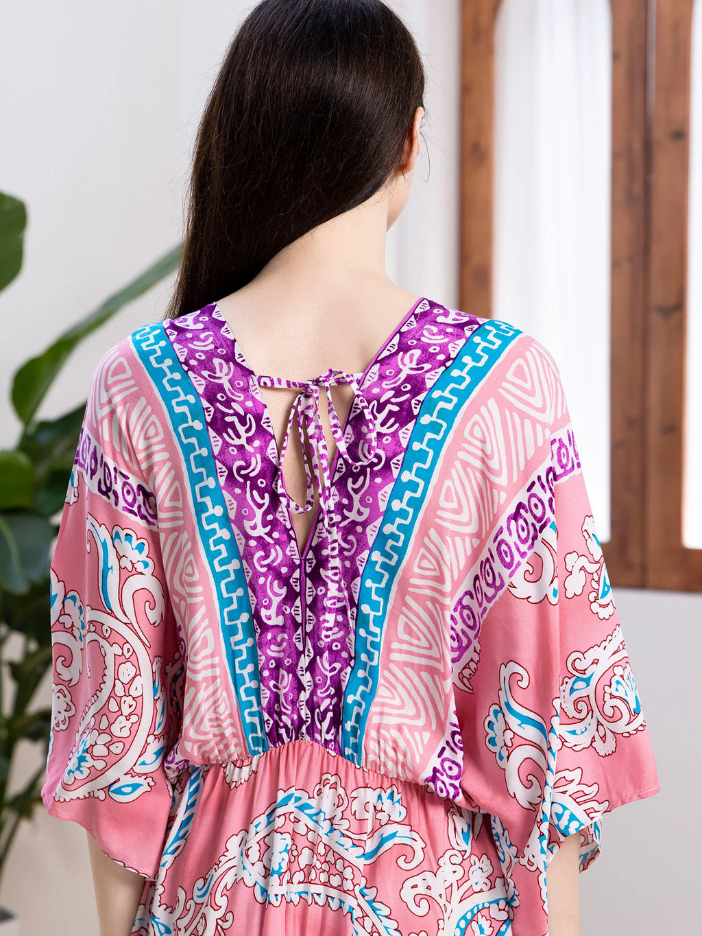 Bohemian Oversize Loose Elastic Waist Maxi Dresses Women Robe Cotton Rayon Floral Printed Long Dress Summer Boho Beach Cover up