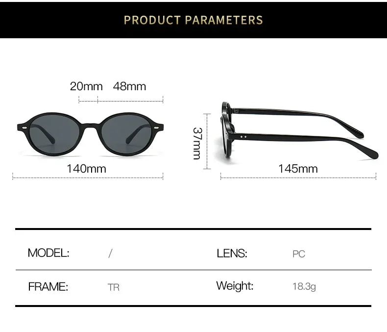 Retro Small Oval Sunglasses Women Men Rivets Shades Fashion Eyewear Luxury Sun Glasses UV400