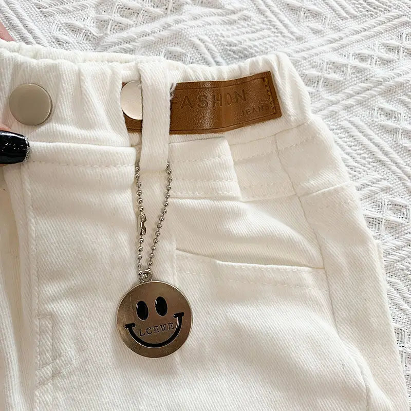 Boys and Girls Pants Spring and Autumn Children's Casual Pants Foreign Korean Cotton Pants Baby White Elastic Pants