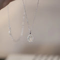 925 Sterling Silver White Jade Necklace Women's New Fashion Sweet Collarbone Chain Oval Pendant Simple Temperament Jewelry