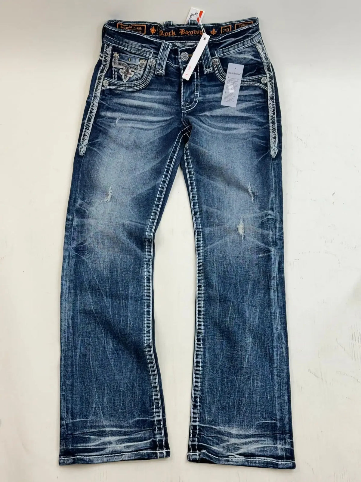 Y2K New Gothic Blue Denim Embroidery Harajuku Wide Pants Revival Mens Jeans Foliage Bootcut Women Pocket Hip Hop Streetwear