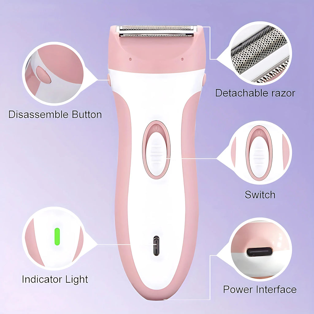 Women Body Trimmer Shaver Electric Underarm Hair Razor Arm Leg Bikini Line Groin Hair Trimmers Rechargeable Battery Grooming Kit