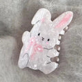 1/2pcs Gentle bow, little rabbit, super cute pink shark clip, niche headband, sweet hair accessory