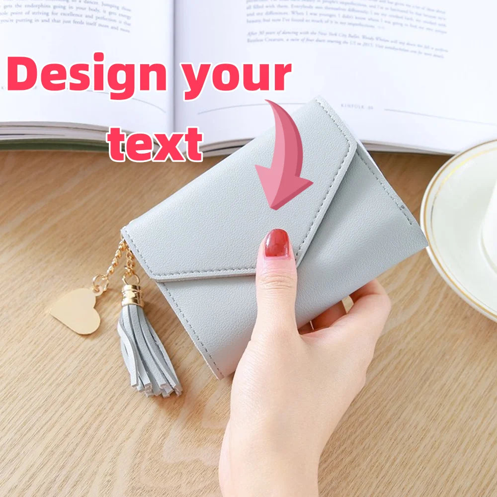 Customized Personalized Short Tassel Pendant Womens Wallet Waterproof Custom Luxury Fashion High Quality Little Girl Coin Purse