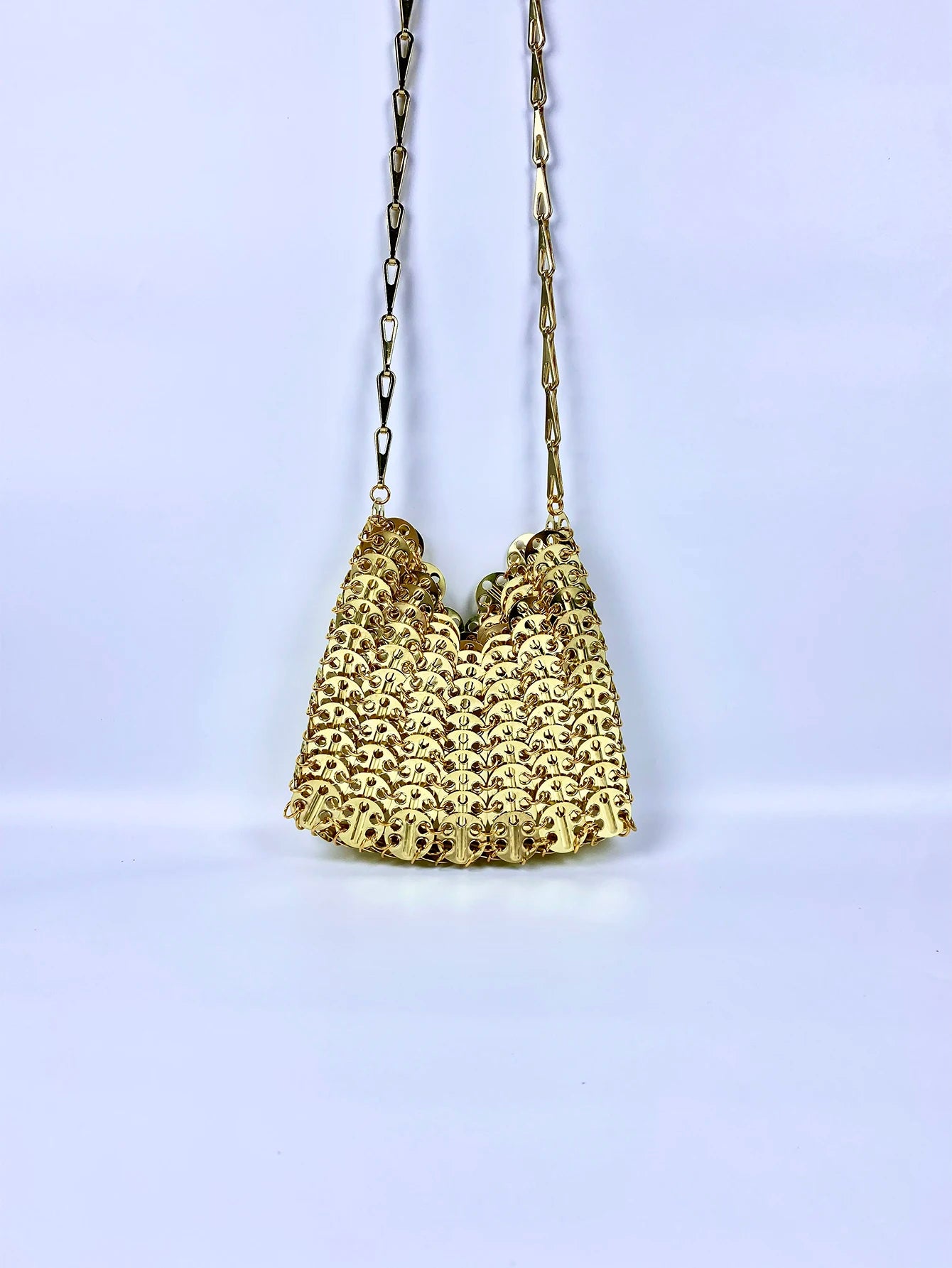 2023 New Network Red Same Style Women's Bag Mobile Bag Chain Shiny Slice Bling One Shoulder Crossbody Bag
