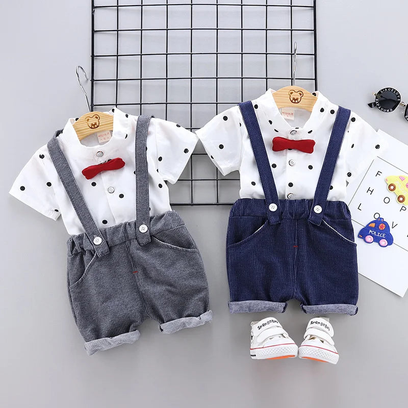 New Summer Baby Boys Clothes Suit Children Short Sleeve Shirt Overalls 2Pcs/sets Toddler Clothing Infant Costume Kids Tracksuits