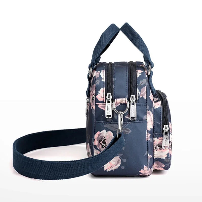 Brand Women Crossbody Bag Portable Female Shoulder Bags Printed Flower Nylon Messenger Bags Multi-pocket Ladies Handbags Bolsa