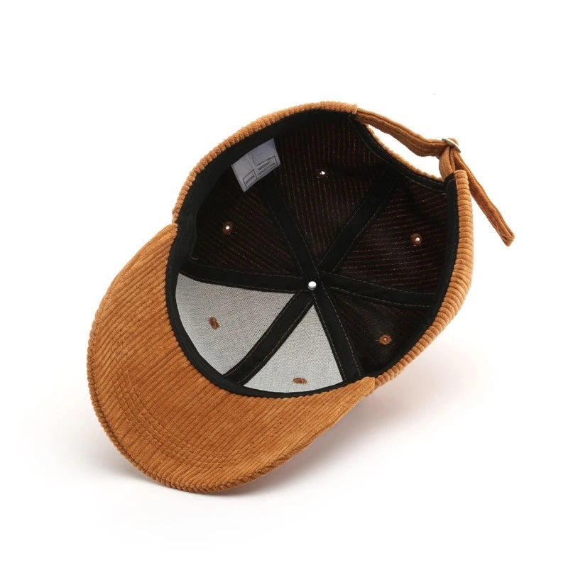 2025 New Corduroy Baseball Cap Women Men Cotton Solid Sunhat Sport Snapback Caps Autumn Warm Fashion Hip Hop Fishing Hat