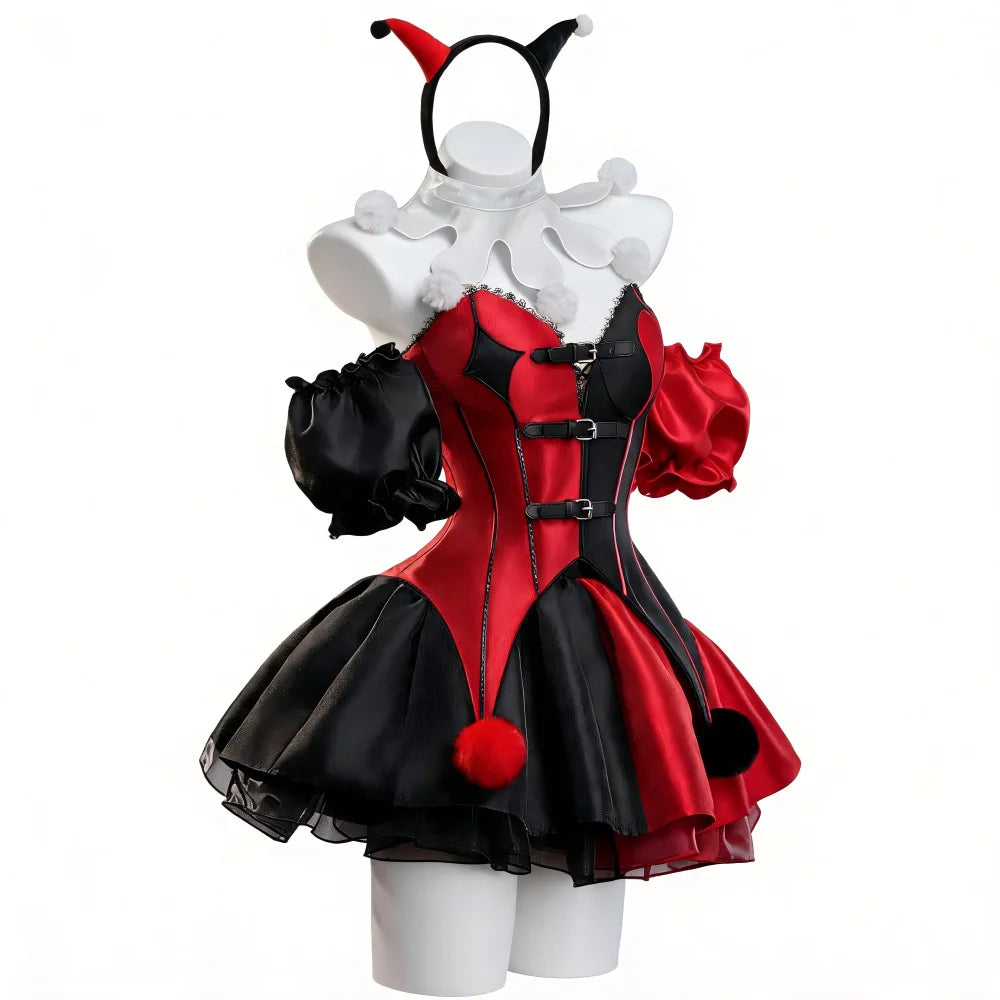 Halloween Cosplay Clown Skirt Hairband Clothing Women Party Disguise Roleplay Female Halloween Costume Carnival Outfits Suits