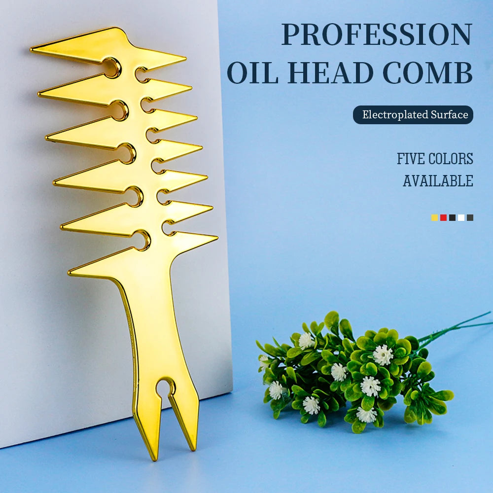 Men Oil Head Comb Hairdresser Haircut Wide Tooth Fork Comb Two-side Tooth Design Detangling Comb Salon Barber Hairdressing Tools