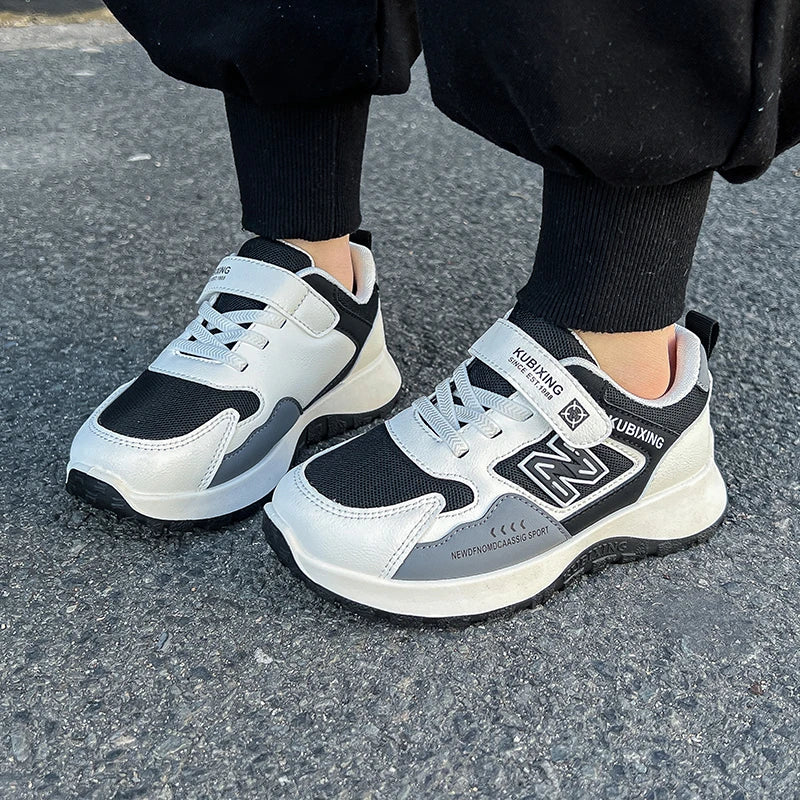 Children's Sneakers Kids Fashion Design White Non-slip Casual Shoes Boys Girls Hook Breathable Sneakers Toddler Outdoor Shoes