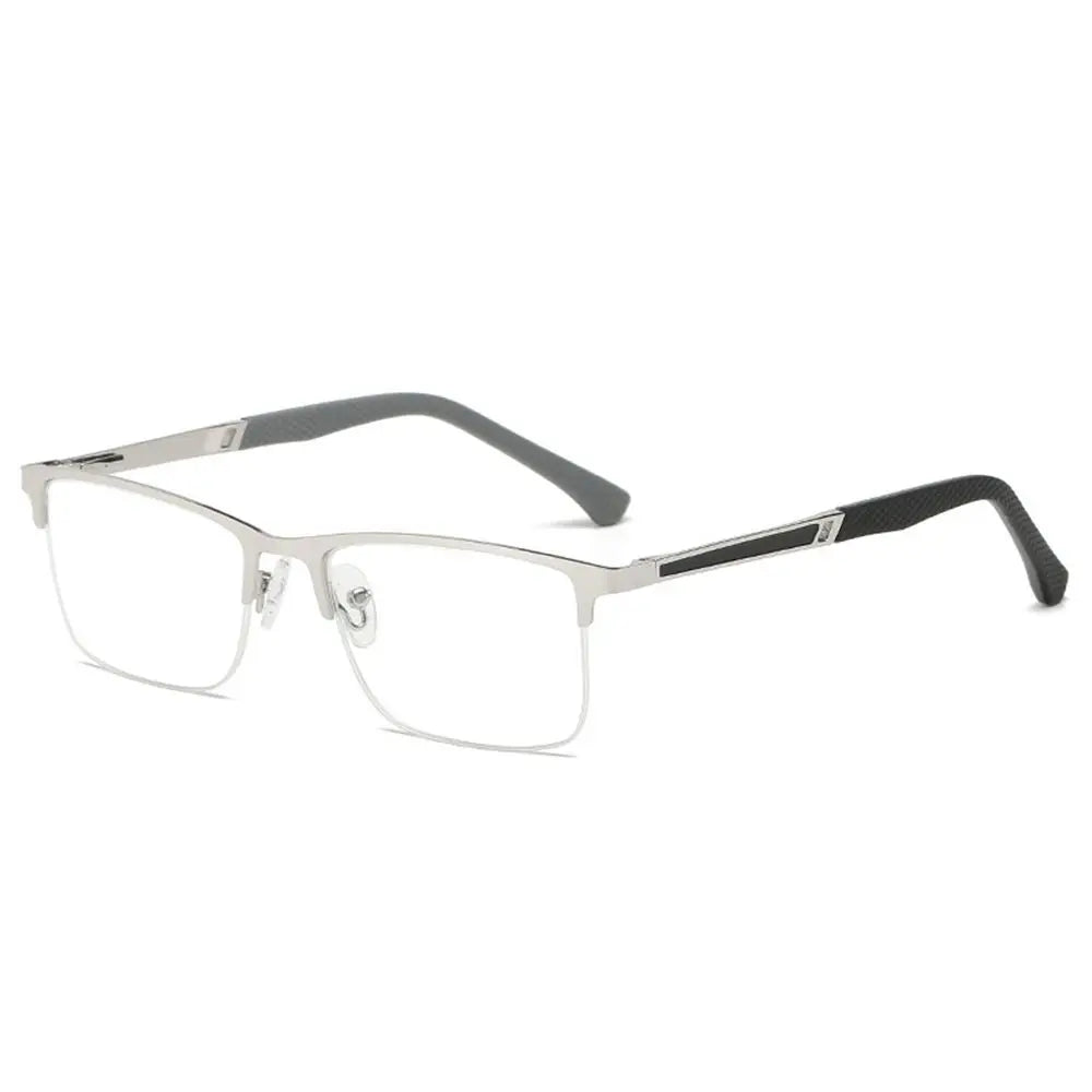 Men's Reading Glasses +0.5 To +4.0 Business Reading Lens Metal Frame Optical Anti Blue Light Presbyopia Glasses with Class