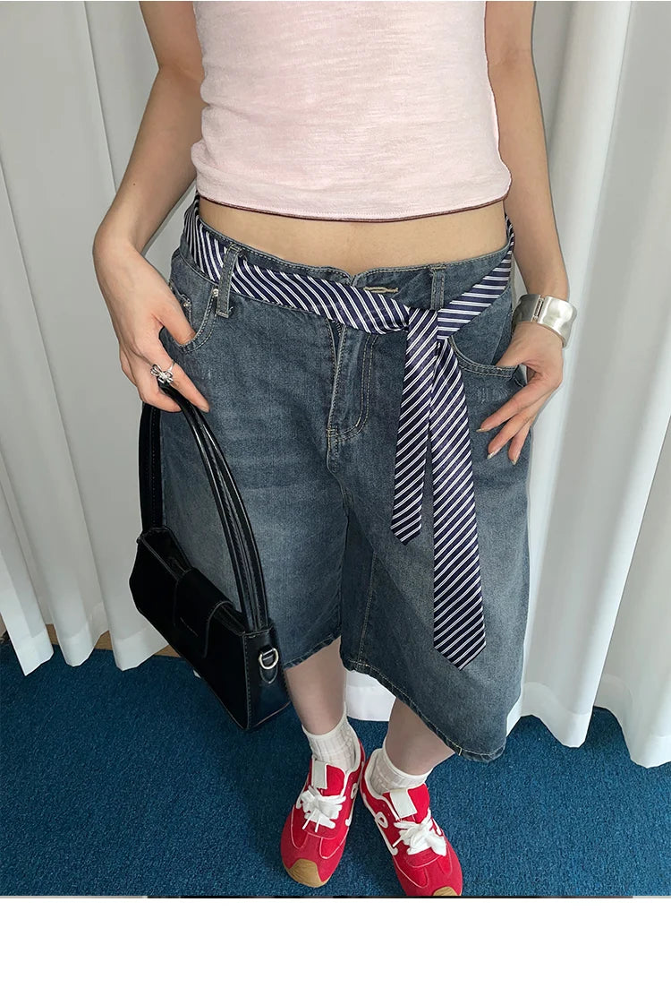 Fashionable Korean Style Simple Striped Belt For Women Minority Personality Long Strip Retro Hot Girl Style Academic Style