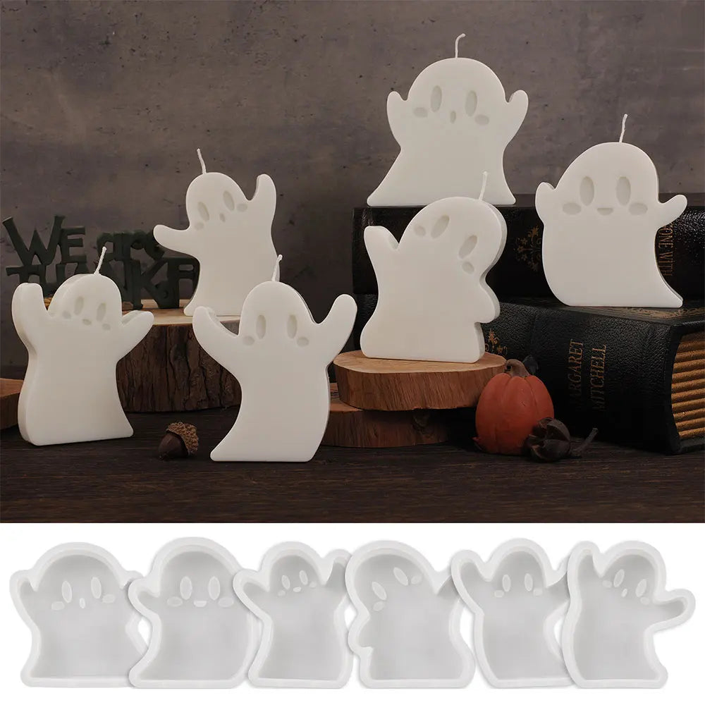 Pumpkin Jar Storage Box Silicone Mold Halloween Concrete Candle Holders Ghost Candy Box Tray Epoxy Resin Mould DIY Home Decor