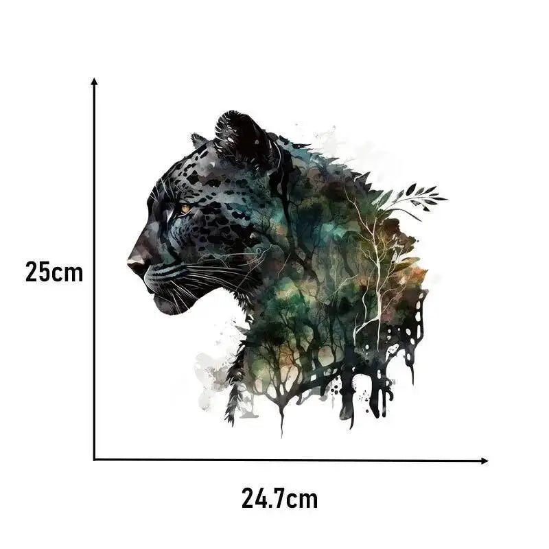 Landscape Animals Patches On Clothes Wolf Tiger fox Sticker Clothes Decoration Diy Accessory Print On T-Shirt Iron On Patch