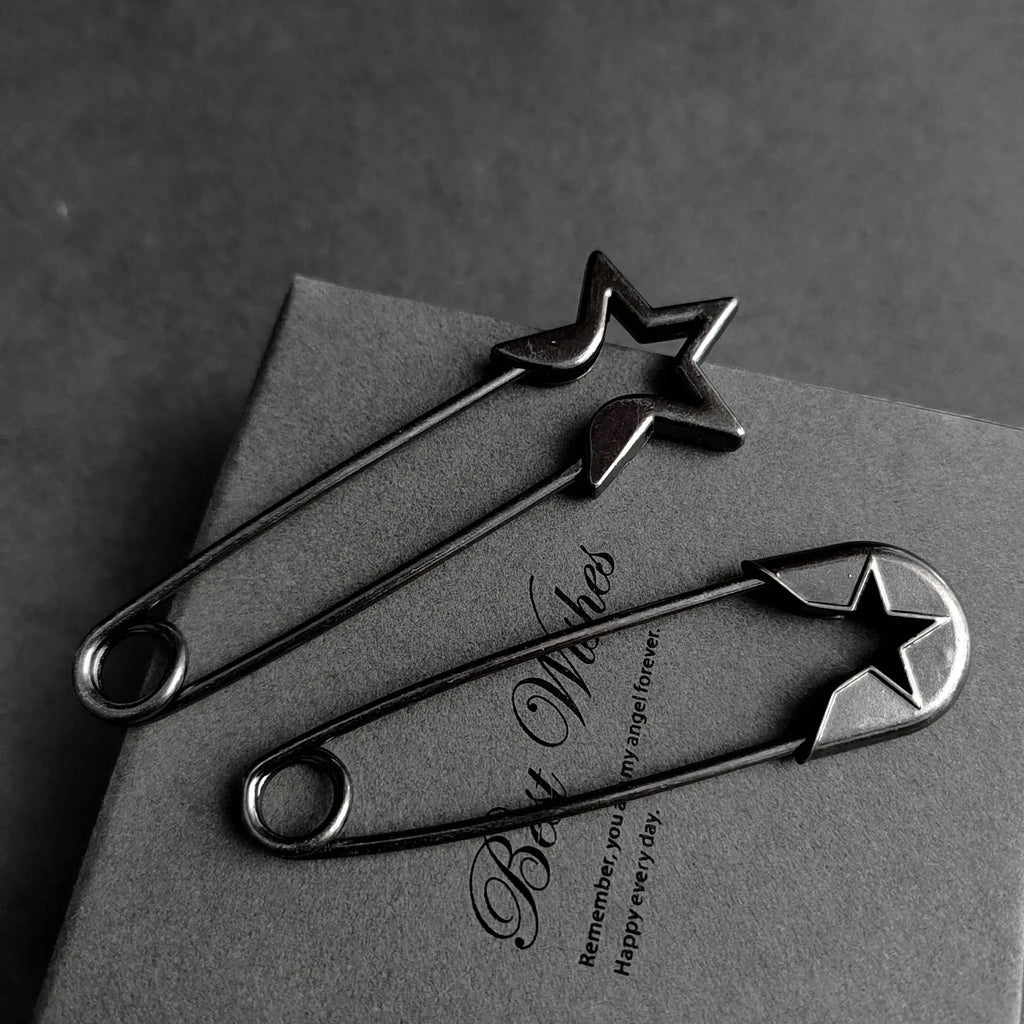 Multi-purpose Metal Pins 55mm-83mm Large Black Metal Safety Pin Woman's Scarf Clothing Adjustable Pins