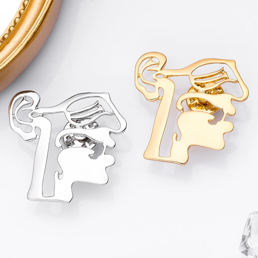 Catuni Facial Anatomy Medicine Pin Brooch Metal Hollow Medical Lapel Backpack Badge Jewelry for Doctor Nurse Medico Anatomist