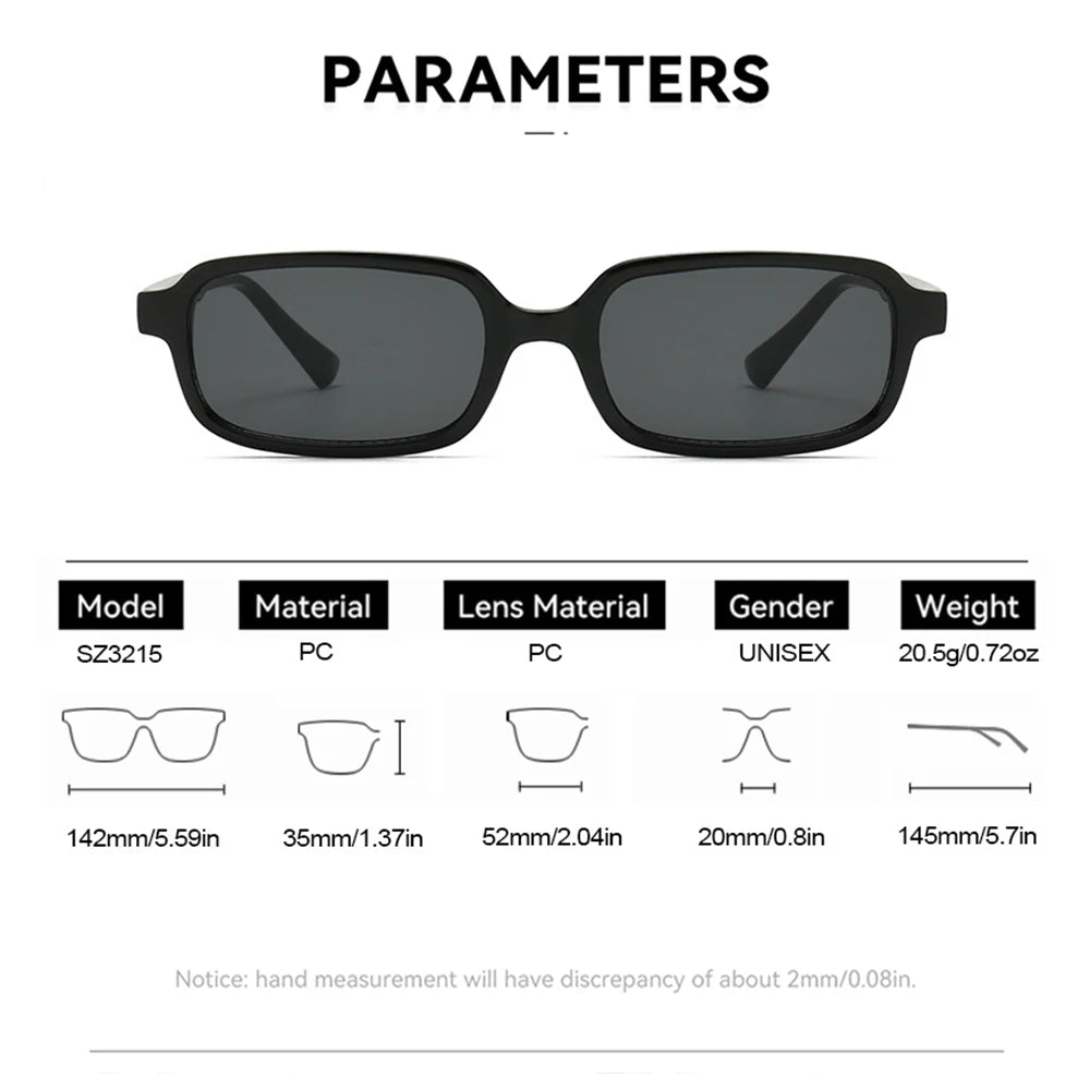 DDDLONG Retro Fashion Y2K Punk Square Sunglasses Women Men Sun Glasses Classic Vintage UV400 Outdoor Shades D644
