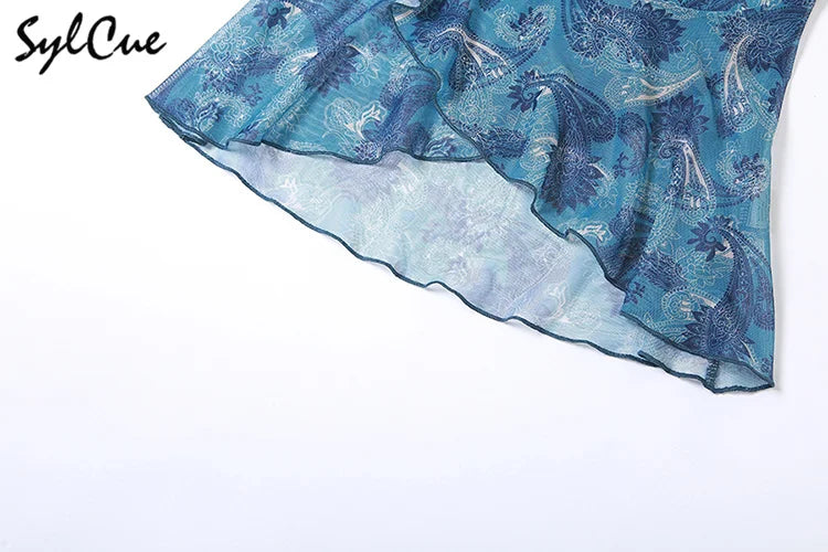 Sylcue Simple And Light Summer Cool Breathable Soft Casual All-Match Sexy Mature Charming Women'S Butterfly Classical Print Vest