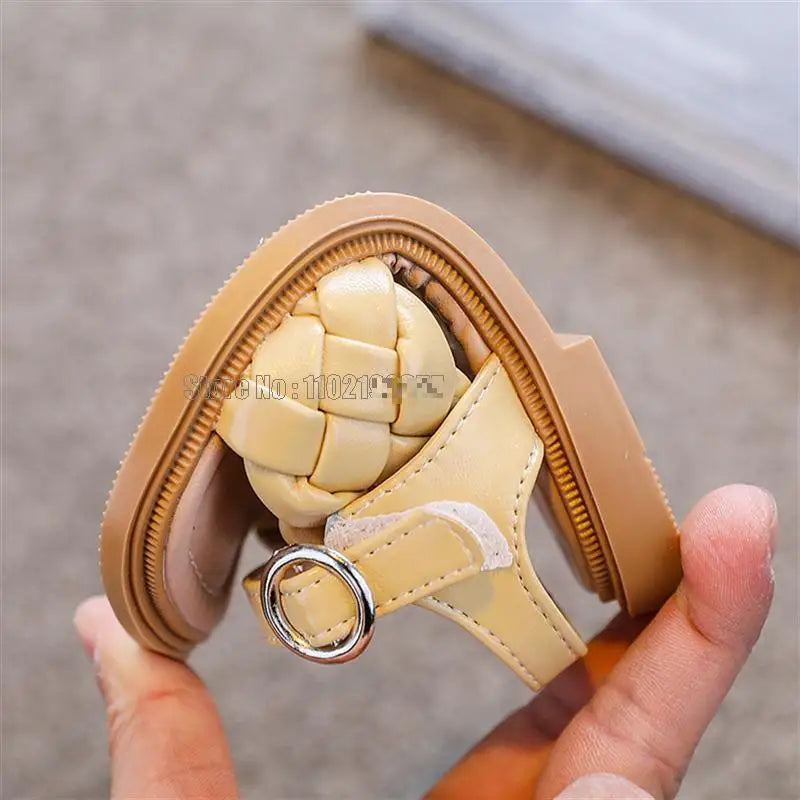 Kids Summer Toddler Flats Little Girls Fashion Beach Sandals Princess Dress Party Weave Soft Sole Baby Toddler Shoes