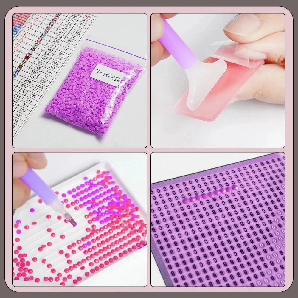 HUACAN Lily Branch Diamond Painting Full Square Round Drill Landscape Diamond Embroidery Picture Of Rhinestones