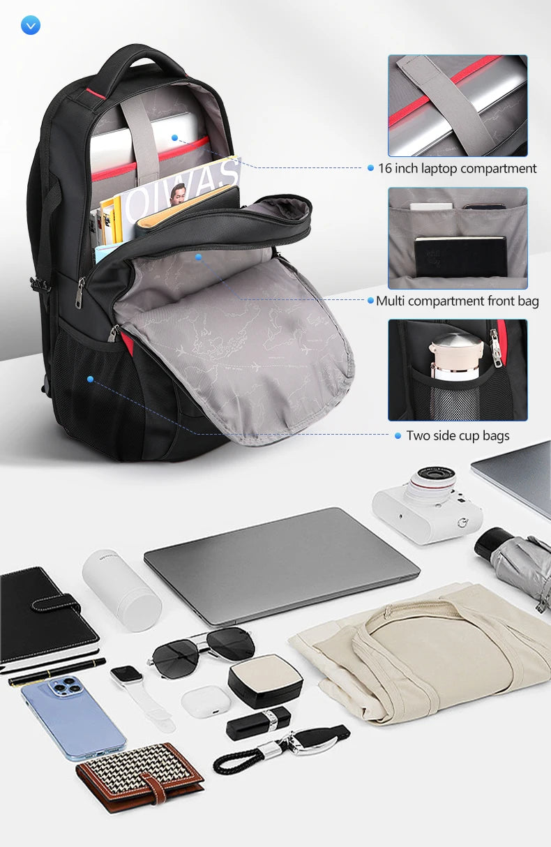 OIWAS Men's backpack For 15.6 Laptop Inch School Bags  Waterproof Nylon 29L Casual Shoulder Bagpack Travel Teenage Mochila