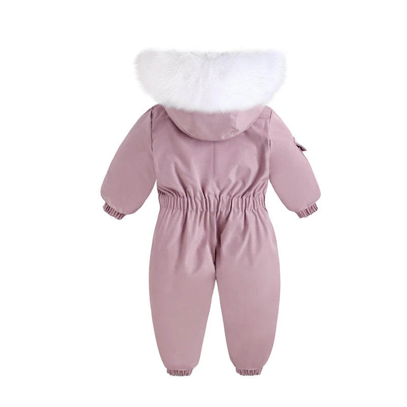 Baby-Skianzug Herbst und Winter Baby-Jumpsuit Warmer Plüsch Strampler für Jungen Baby-Mädchen-Kleidung Wasserdichte Kinderjacke