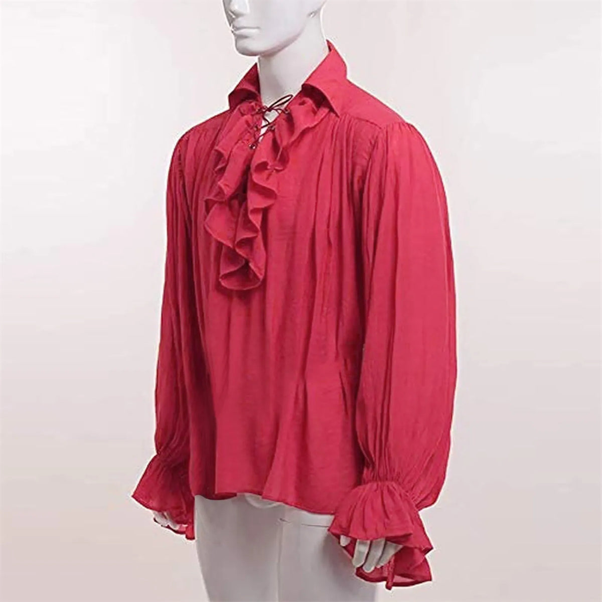 Halloween Costumes Medieval Casual Ruffles Shirts Men Steampunk Cosplay Autumn Long Sleeve Gothic Shirts Blouse Male Tops Blusa