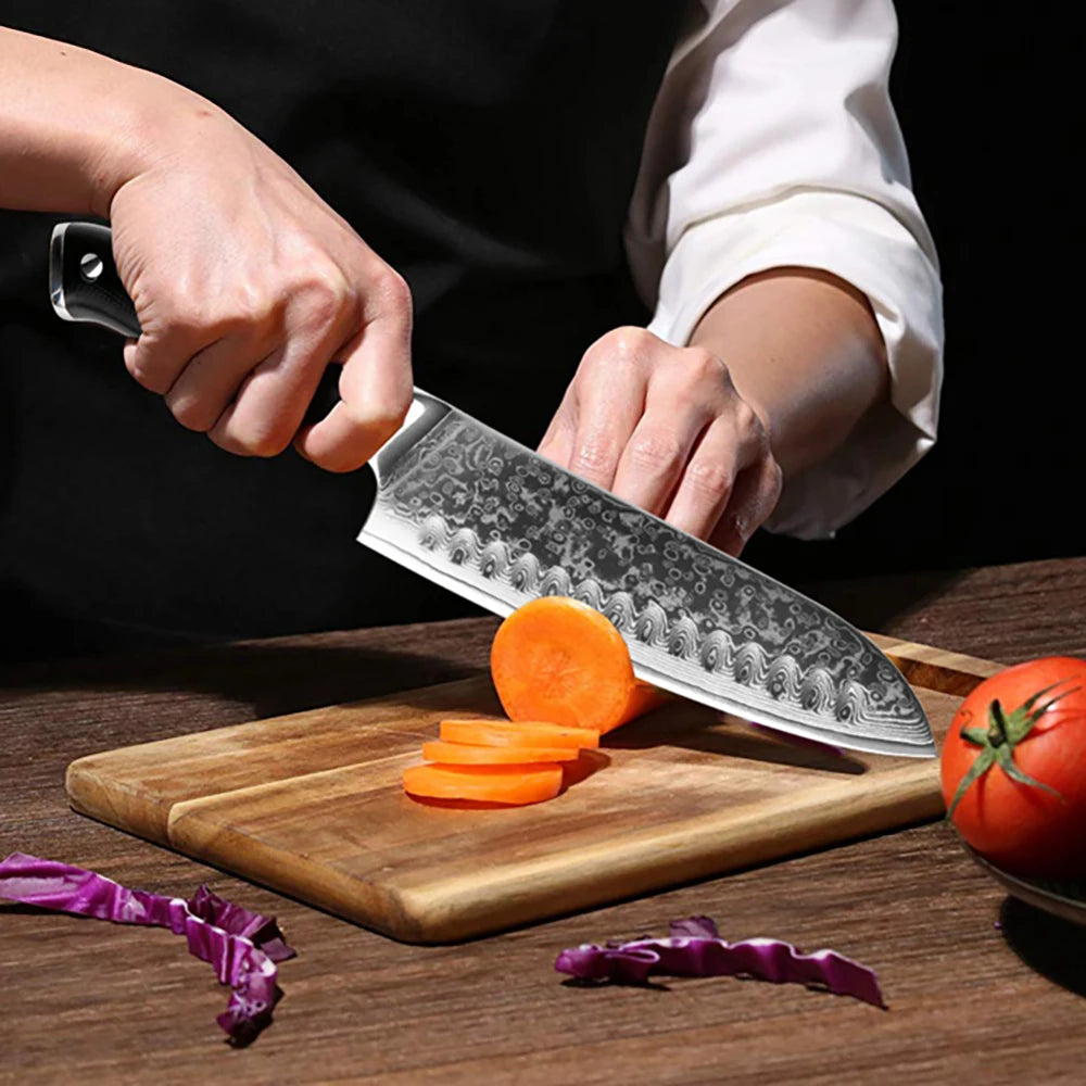 XITUO Professional Damascus steel kitchen knife 67-layer high carbon stainless steel ultra-sharp multi-functional cooking knife