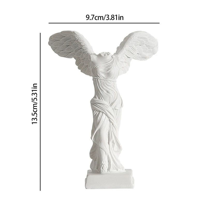1pcs Resin Greek Goddess Of Victory Character Statue Angel Wing Art Figurine Decoration Home Office Decor Sculpture Ornament