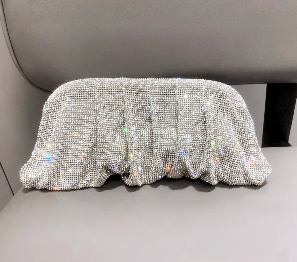 Glänzende Strasssteine, handgefertigte Abend-Clutch-Taschen, neue Faltbörsen und Handtaschen, Luxus-Designer-Hochzeitsfeier, hohe Qualität