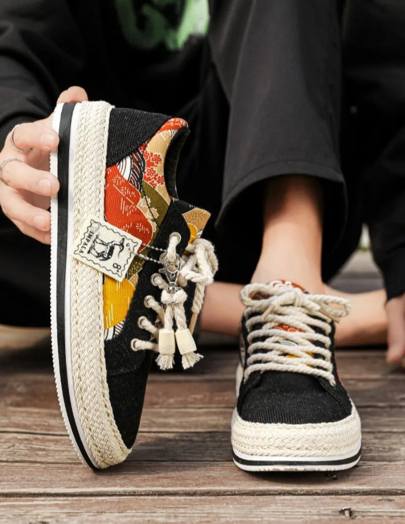Trend Low-Top Canvas Shoes Mens Summer Fashion Trend Platform Sneakers Comfortable Breathable Casual Shoes Zapatos para hombres