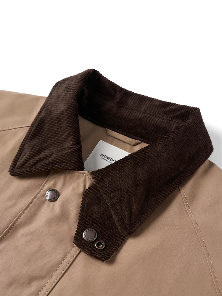 SIMWOOD 2025 Autumn New Oversize Water Repellent Jacket Men Washed Vintage Coats Plus Size Quality Clothes