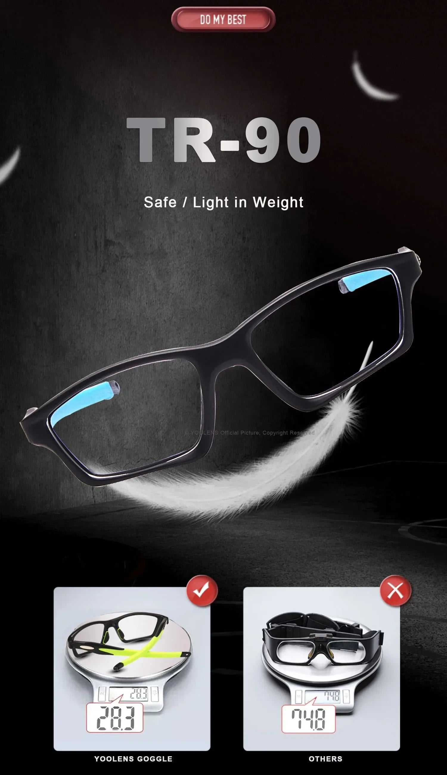 VEITHDIA Basketball Eyeglasses Football Goggle Cycling Bicycle Bike Outdoor Sport Glasses Eyewear For Myopia Prescription Lens